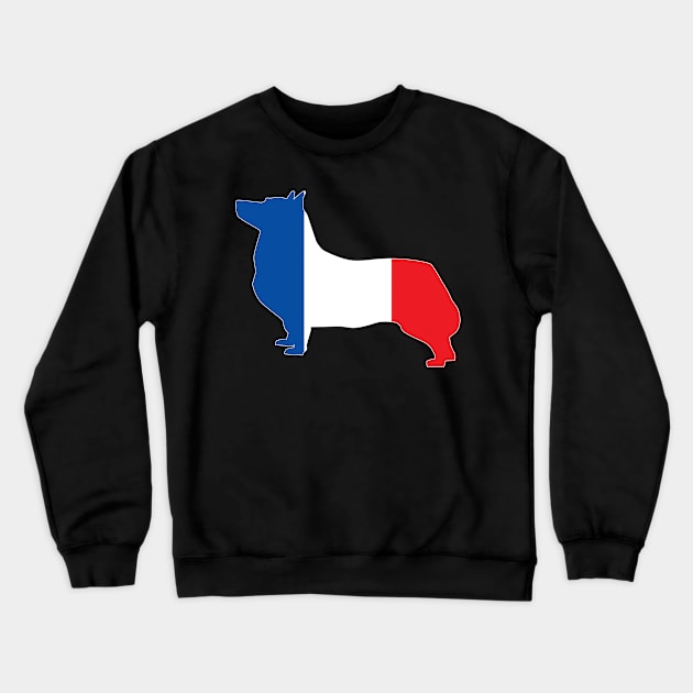 Swedish Vallhund France Flag Filled Crewneck Sweatshirt by DPattonPD